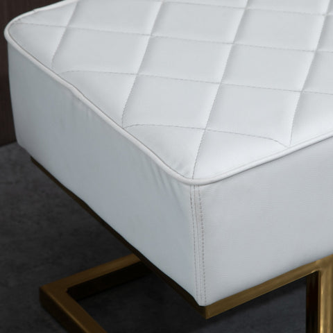 Rootz Bedroom Sofa - Sofa Bed - Metal - White/Gold - 120 x 43 x 42 cm