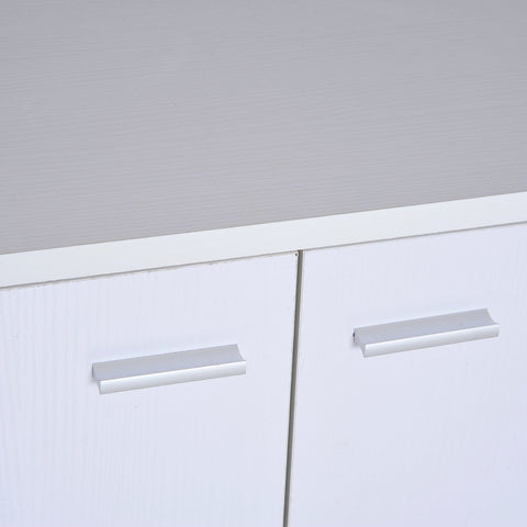 Rootz Sideboard - Cupboard - Wheels - 2 Doors - 60 x 35 x 65 cm - White - Processed Wood