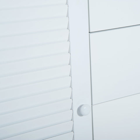 Rootz Sideboard - Chest of Drawers - Sideboard - 2 Doors - 4 Drawers - Storage Cabinet - White - MDF - 120 x 40 x 80 cm