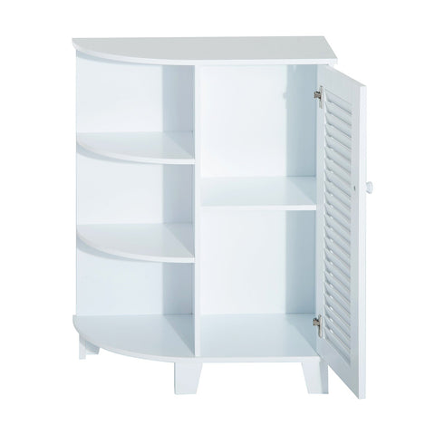 Rootz Bathroom Cabinet - Corner Cabinet - Bathroom Furniture - 60 x 30 x 80 cm - Small Cabinet - MDF - White