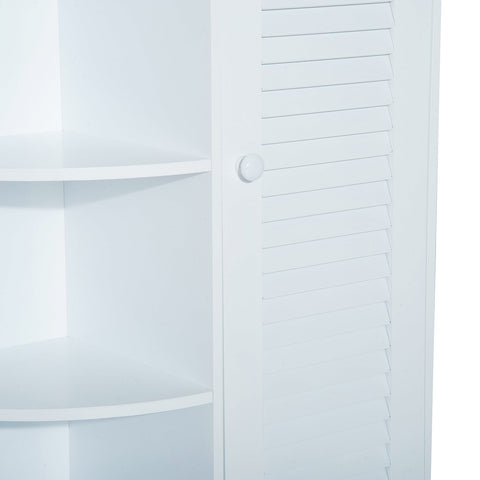 Rootz Bathroom Cabinet - Corner Cabinet - Bathroom Furniture - 60 x 30 x 80 cm - Small Cabinet - MDF - White