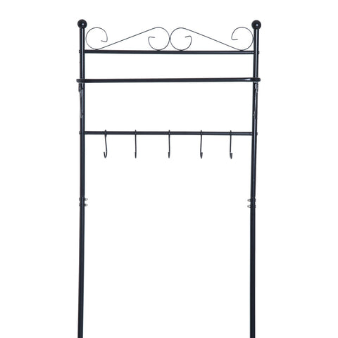 Rootz Wardrobe rack - Clothes rack - Coat rack - Shoe rack - Shoe bench - 60 x 35 x 175 cm - Steel - Black