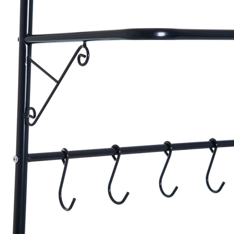 Rootz Wardrobe rack - Clothes rack - Coat rack - Shoe rack - Shoe bench - 60 x 35 x 175 cm - Steel - Black