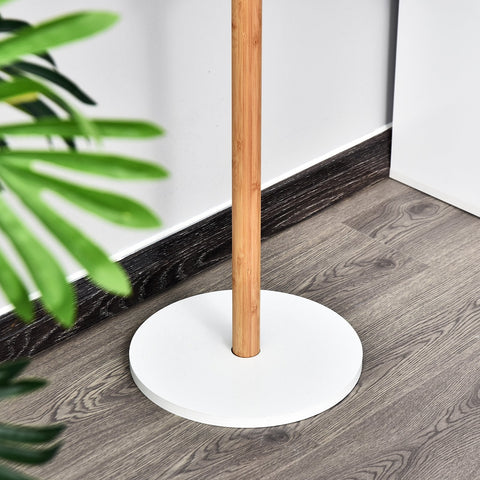 Rootz Wardrobe Rack - Coat Rack - Make-Up Mirror - Storage Cabinet - Shoe Cabinet - 4 Hooks - Bamboo - Nature