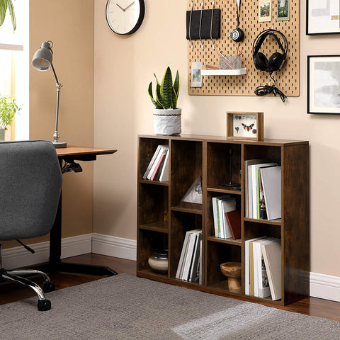 Rootz Bookcase - Storage cabinet with 5 compartments - Cupboards - Wood - Brown - 50 x 24 x 80 cm