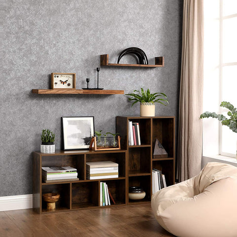 Rootz Bookcase - Storage cabinet with 5 compartments - Cupboards - Wood - Brown - 50 x 24 x 80 cm