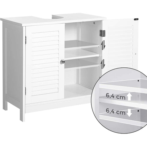 Rootz Cleverly Wastafelonderbouw - Badkamermeubels - Badkamerkasten - Kast - Wit - 60 x 30 x 60 cm