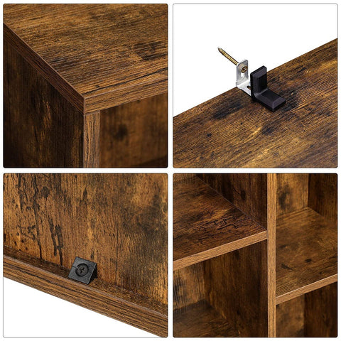 Rootz Bookcase - Storage cabinet with 5 compartments - Cupboards - Wood - Brown - 50 x 24 x 80 cm