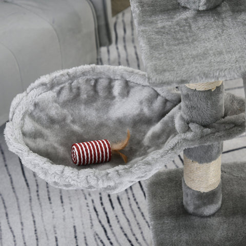 Rootz Cat tree - Cat tower with cave - Scratching post - Scratching posts for cats - Gray - 49 x 44 x 120 cm