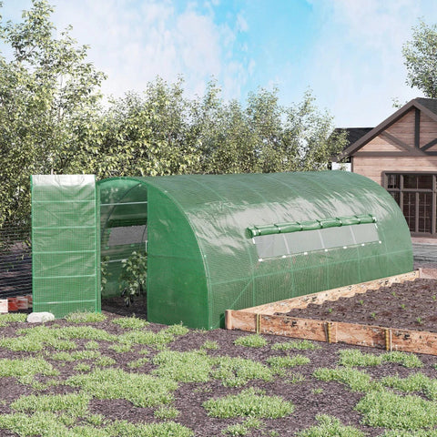 Rootz Greenhouse - Walk-in Polytunnel - Greenhouse Met Deur En Ramen - Groen - 6 x 3 x 2m