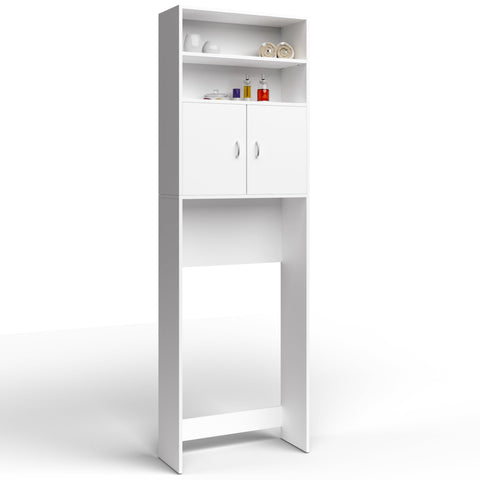 Rootz Bathroom Cabinet - Washing Machine Cabinet - High Cabinet - Side Cabinet - White - 195 x 63 x 20 cm