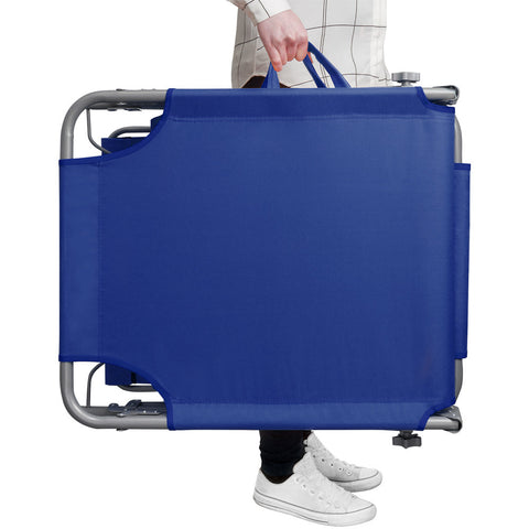 Rootz Liege – Liege – Loungesessel – Gartenstuhl – Relaxsessel – klappbar – weißes Sonnendach – 195 x 60 x 30 cm