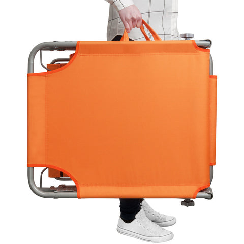 Rootz Liege – Liege – Loungesessel – Gartenstuhl – Relaxsessel – klappbar – weißes Sonnendach – 195 x 60 x 30 cm