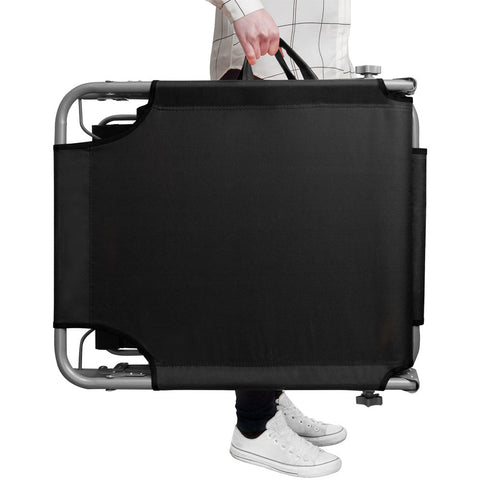 Rootz Liege – Liege – Loungesessel – Gartenstuhl – Relaxsessel – klappbar – weißes Sonnendach – 195 x 60 x 30 cm