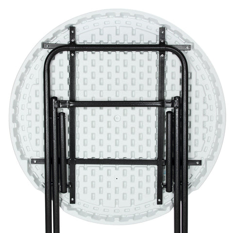 Rootz Standing Table - Folding Table - Garden Table - Foldable Table - Plastic - Metal - White - Ø 72 cm