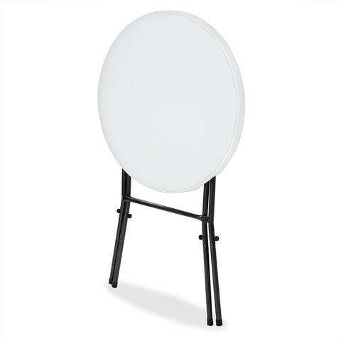 Rootz Standing Table - Folding Table - Garden Table - Foldable Table - Plastic - Metal - White - Ø 72 cm