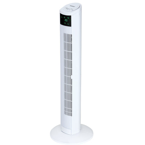 Rootz Tower Fan - Ventilator - inkl. Fernbedienung – Weißes Display und Turbo-Funktion – Ventilatoren – 32 x 96 x 32 cm