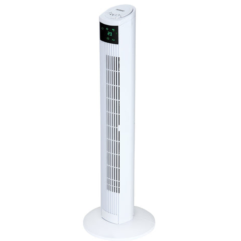 Rootz Tower Fan - Fan - Incl. Remote Control - Whiteh Display And Turbo Function - Fans - 32 x 96 x 32 cm