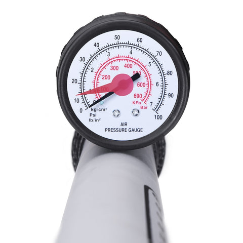 Rootz Air Pump - Floor Pump - Universal - Whiteh Manometer - Aluminum - 57 cm