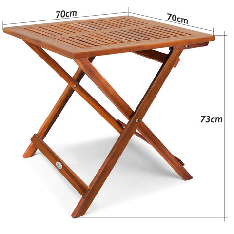Rootz Side Table - Coffee Table - Foldable - Coffee Table - Acacia Wood - 70 x 70 x 73cm