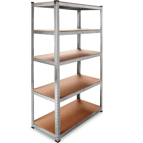 Rootz Storage Rack - Shelving Unit - Whiteh Galvanized Metal - Shelves - Storage Space - Set Of 2 - 180 x 90 x 40 cm