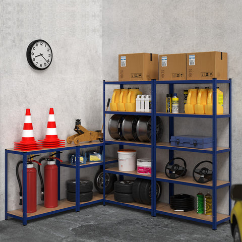 Rootz Shelving Unit - Storage Rack - Whiteh Powder Coated Metal - Shelves - Storage Space - 180 x 90 x 40 cm