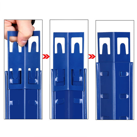 Rootz Shelving Unit - Storage Rack - Whiteh Powder Coated Metal - Shelves - Storage Space - 180 x 90 x 40 cm