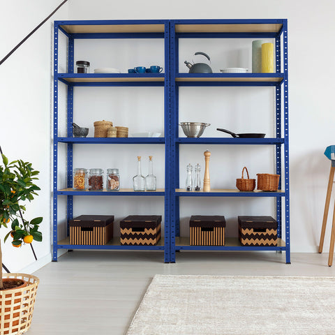 Rootz Shelving Unit - Storage Rack - Whiteh Powder Coated Metal - Shelves - Storage Space - 180 x 90 x 40 cm