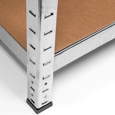 Rootz Storage Rack - Shelving Unit - Whiteh Galvanized Metal - Shelves - Storage Space - 170 x 75 x 30 cm