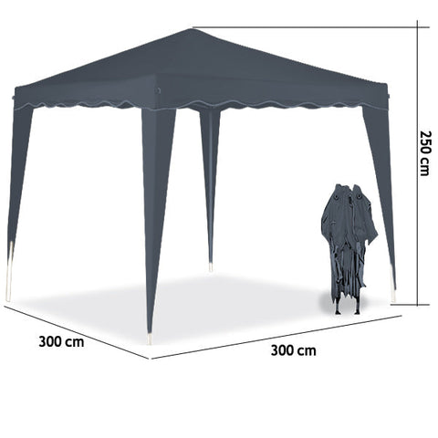 Rootz Pavilion - Garden Pavilion - Folding Pavilion - Garden Tent - Tent - Metal Frame - 3 x 3 m