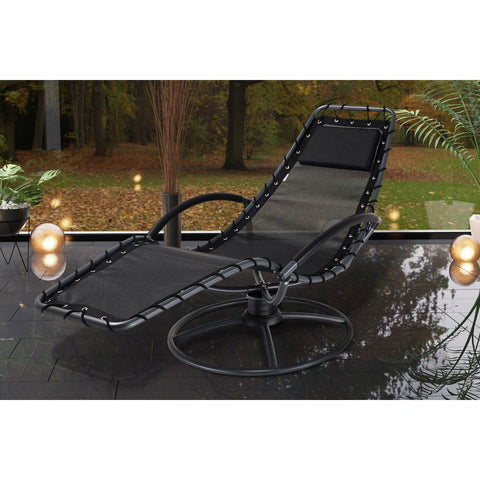 Rootz Relax Lounger - Lounger - Relax Lounger - Whiteh Swing Function - 191 x 77 x 82 cm