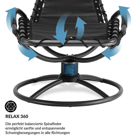 Rootz Relax Lounger - Lounger - Relax Lounger - Whiteh Swing Function - 191 x 77 x 82 cm