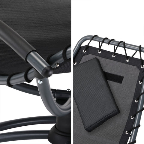 Rootz Relax Lounger - Lounger - Relax Lounger - Whiteh Swing Function - 191 x 77 x 82 cm