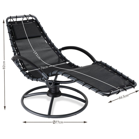 Rootz Relax Lounger - Lounger - Relax Lounger - Whiteh Swing Function - 191 x 77 x 82 cm