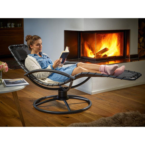 Rootz Relax Lounger - Lounger - Relax Lounger - Whiteh Swing Function - 191 x 77 x 82 cm