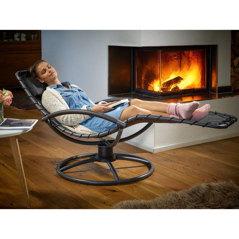 Rootz Relax Lounger - Lounger - Relax Lounger - Whiteh Swing Function - 191 x 77 x 82 cm