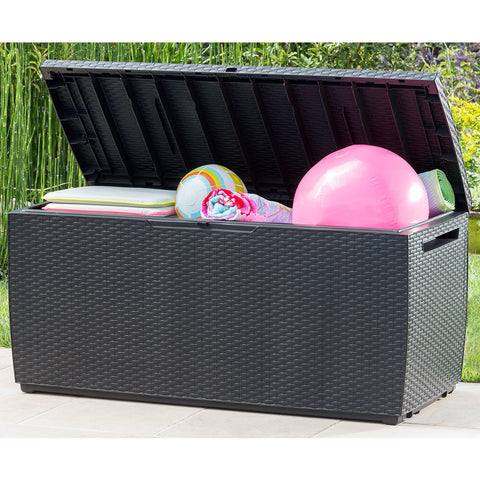 Rootz Storage Box - Whiteh Wheels - Garden - 305 L - 123 x 53 x 58 cm