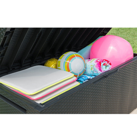 Rootz Storage Box - Whiteh Wheels - Garden - 305 L - 123 x 53 x 58 cm