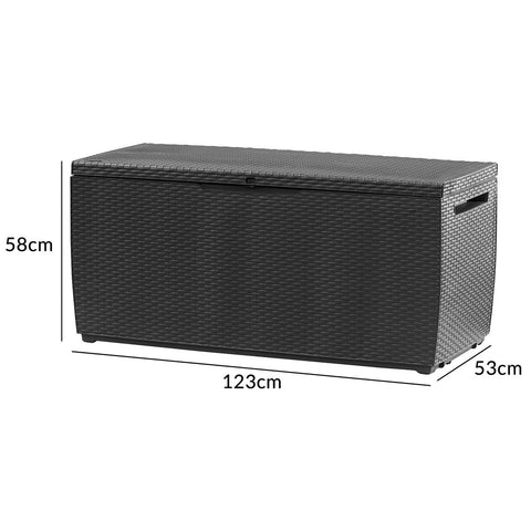 Rootz Storage Box - Whiteh Wheels - Garden - 305 L - 123 x 53 x 58 cm