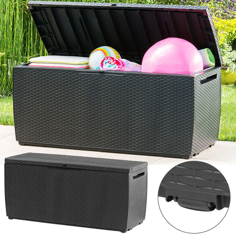 Rootz Storage Box - Whiteh Wheels - Garden - 305 L - 123 x 53 x 58 cm