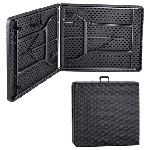 Rootz Folding table - Dining table - Picnic table - Foldable - Foldable - Tabletop Whiteh Practical Suitcase Function - 180 x 75 x 73 cm