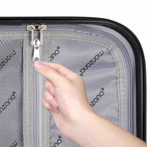 Rootz Reiskofferset - 4-delig - Hardcase - Extra Riemen - Praktischer Netvak - ABS