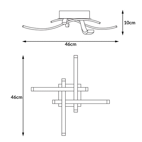 Rootz Ceiling lamp - Ceiling lighting - Hanging lamp - Lamps - Design - 4-flame - 46 x 46 x 10 cm