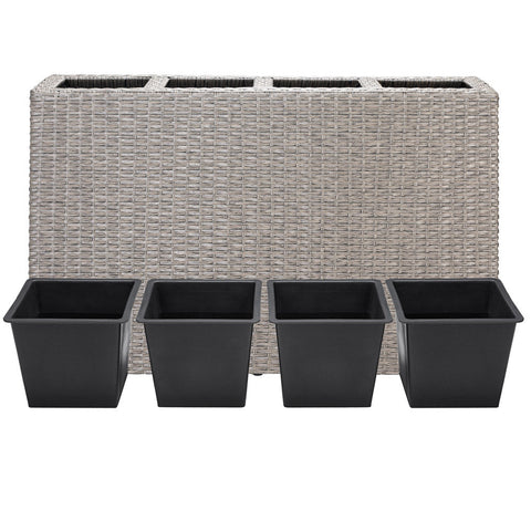 Rootz Flower Box - Bloempotten - Binnenpotten - 4 Potten - Stijlvol Design - Polyrattan