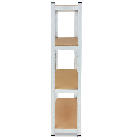 Rootz Shelving Units - Storage Racks - Whiteh Galvanized Metal - Shelves - Storage Space - Set Of 2 - 160 x 90 x 40 cm