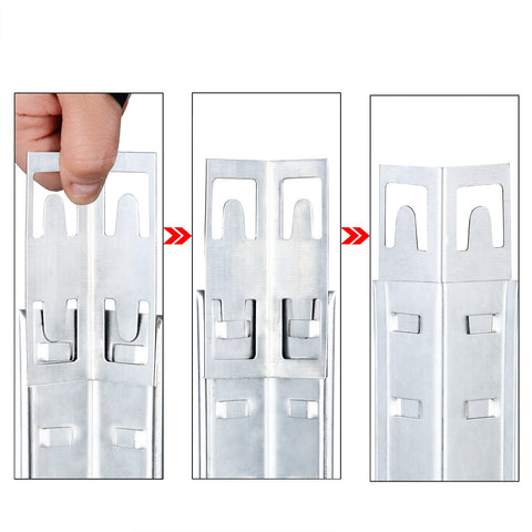 Rootz Shelving Units - Storage Racks - Whiteh Galvanized Metal - Shelves - Storage Space - Set Of 2 - 160 x 90 x 40 cm