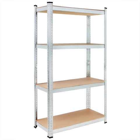 Rootz Shelving Units - Storage Racks - Whiteh Galvanized Metal - Shelves - Storage Space - Set Of 2 - 160 x 90 x 40 cm