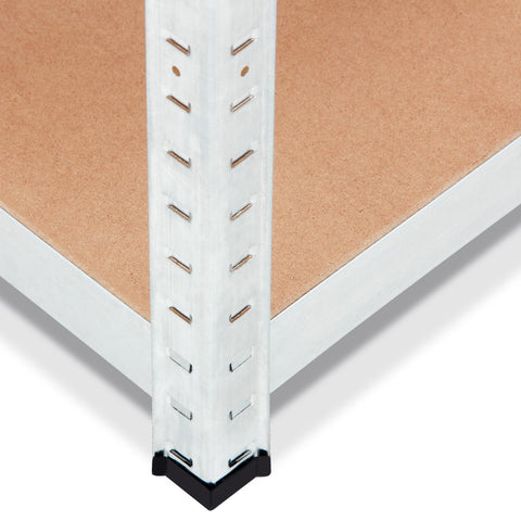 Rootz Shelving Units - Storage Racks - Whiteh Galvanized Metal - Shelves - Storage Space - Set Of 2 - 160 x 90 x 40 cm