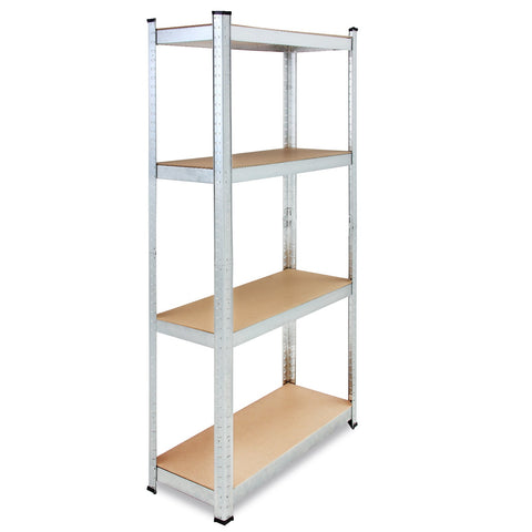 Rootz Shelving Units - Storage Racks - Whiteh Galvanized Metal - Shelves - Storage Space - Set Of 2 - 160 x 90 x 40 cm