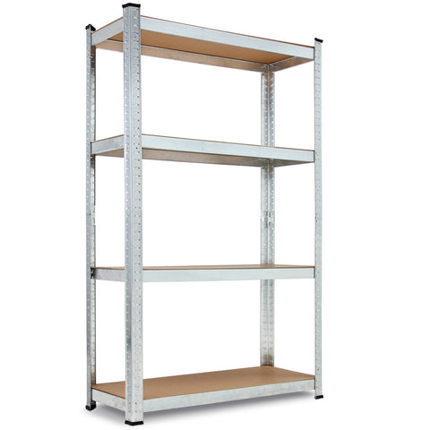 Rootz Shelving Units - Storage Racks - Whiteh Galvanized Metal - Shelves - Storage Space - Set Of 2 - 160 x 90 x 40 cm